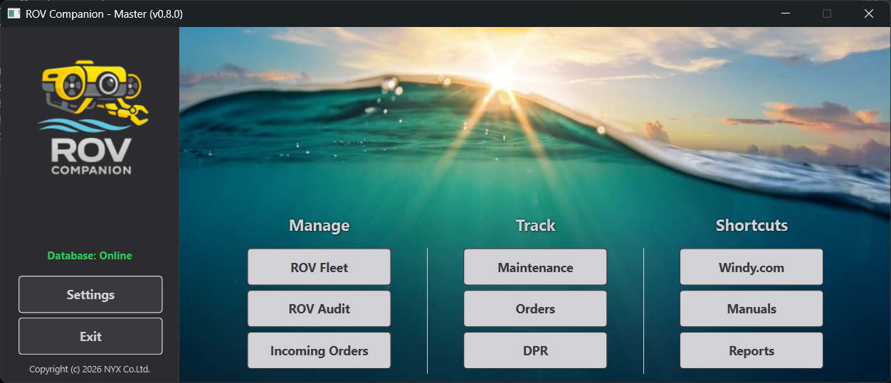 ROV Companion Dashboard Mockup
